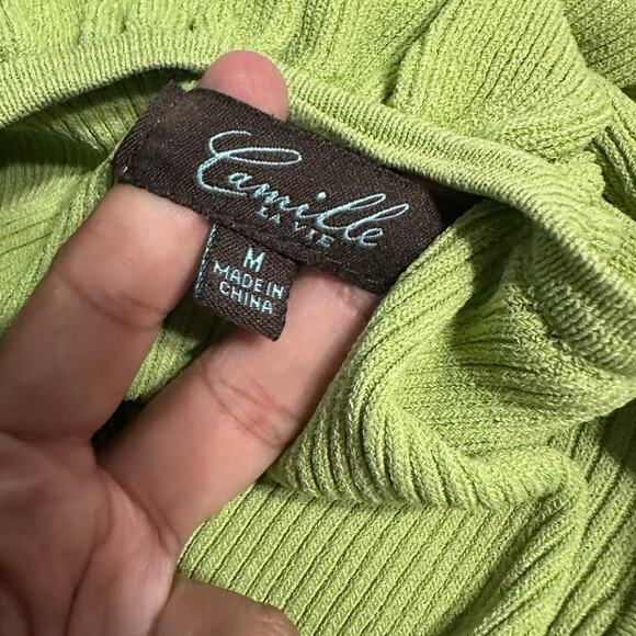 Camille La Vie Green Ruffle Trim Sleeveless Top – Size M - Picture 5 of 7